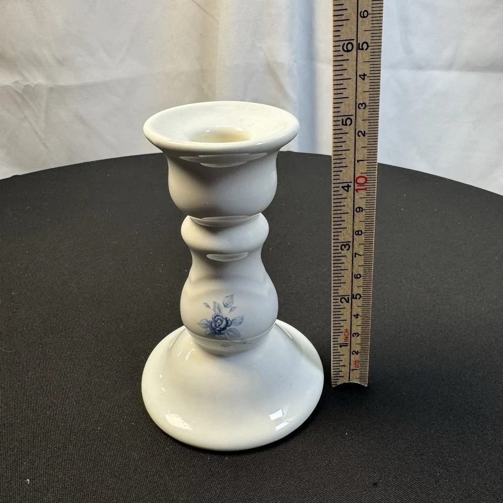 Pfaltzgraff‎ White W/blue Floral Print Candle Holder 5